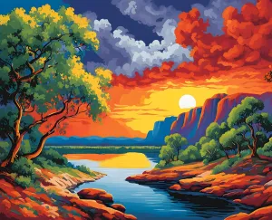 Generic Australia Collection PD (61) - Nitmiluk National Park, NT - Van-Go Paint-by-Number 60x75cm DIY Frame