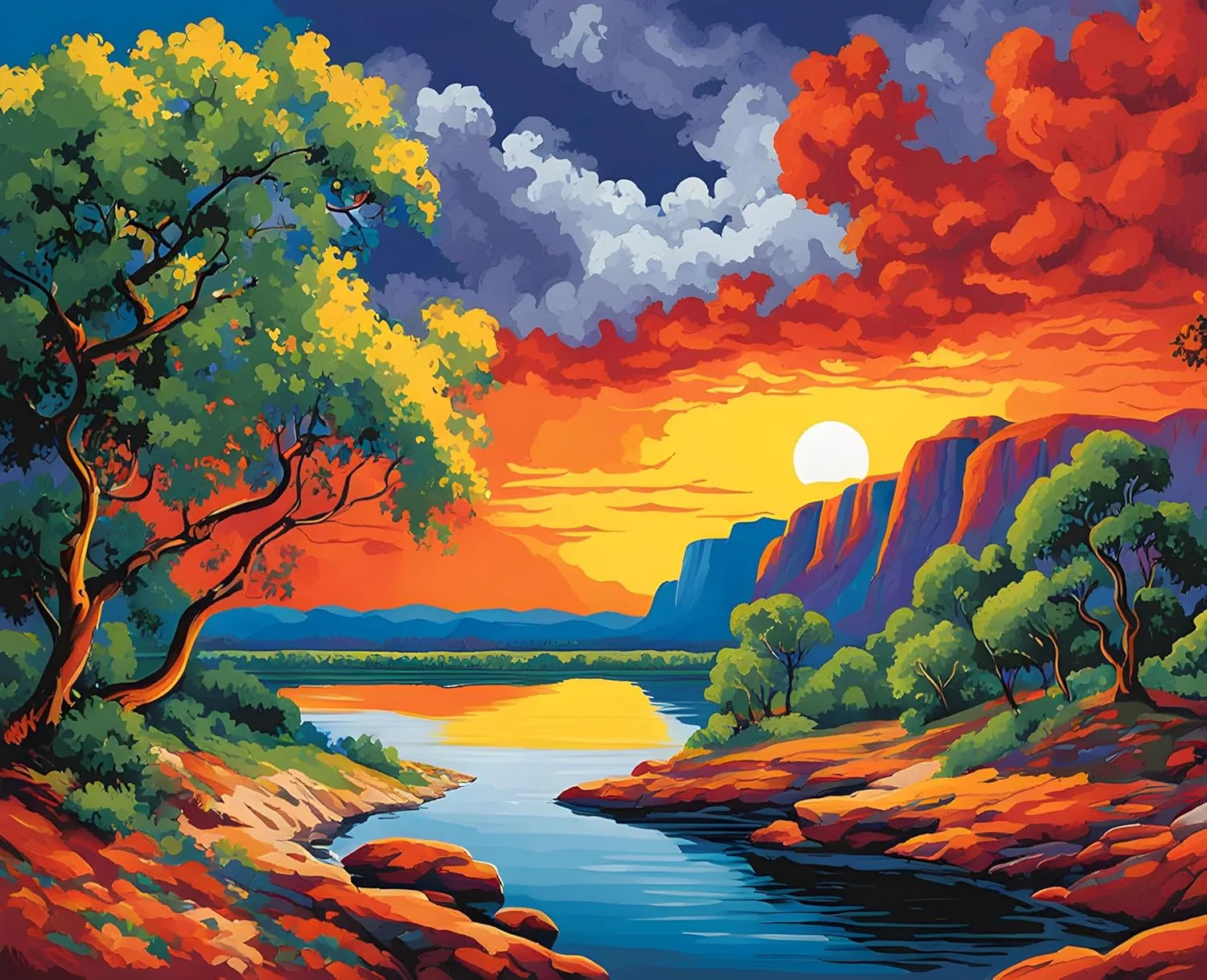 Generic Australia Collection PD (61) - Nitmiluk National Park, NT - Van-Go Paint-by-Number 60x75cm DIY Frame