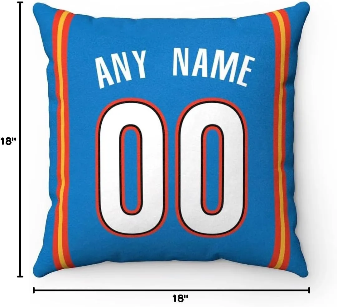 Generic Oklahoma City Pillow Throw pillow Customized Any Name & Number Gifts for Men Women Youth, 1 Pack