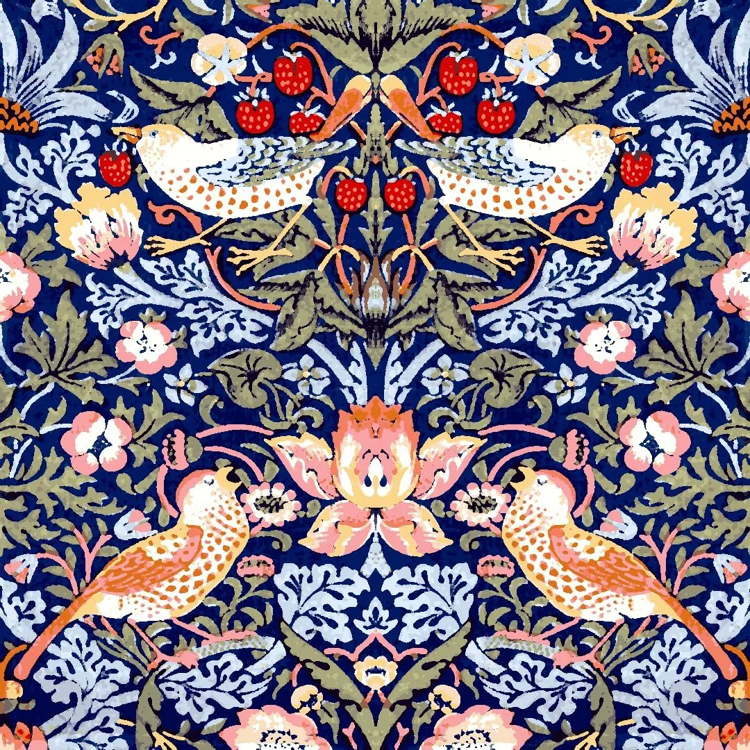 Generic William Morris Collection PD - Strawberry Thief - Van-Go Paint-by-Number Kit 40x40cm No Frame