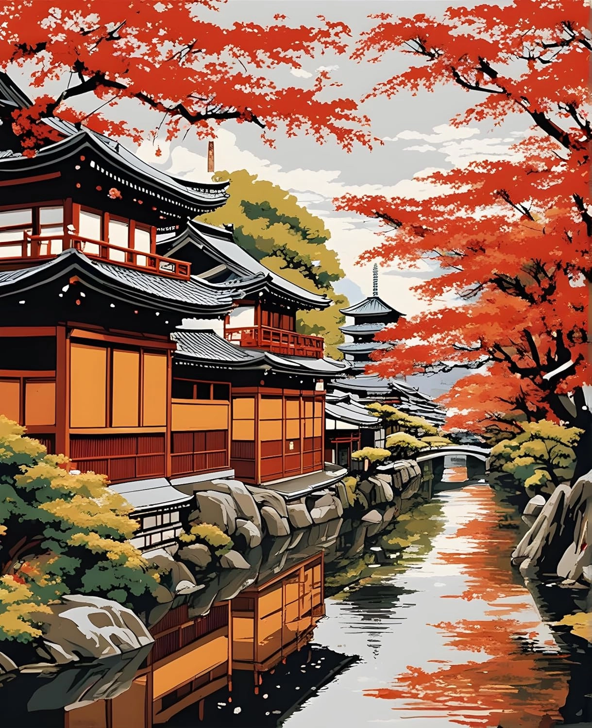 Generic Old Kyoto, Japan (6) - Van-Go Paint-by-Number Kit 50x65cm no Frame