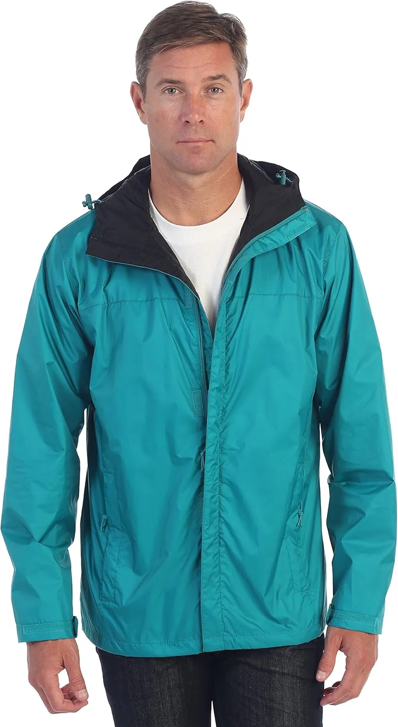 Gioberti Men's Waterproof Rain Jacket With Mesh Lining and Carrying Bag