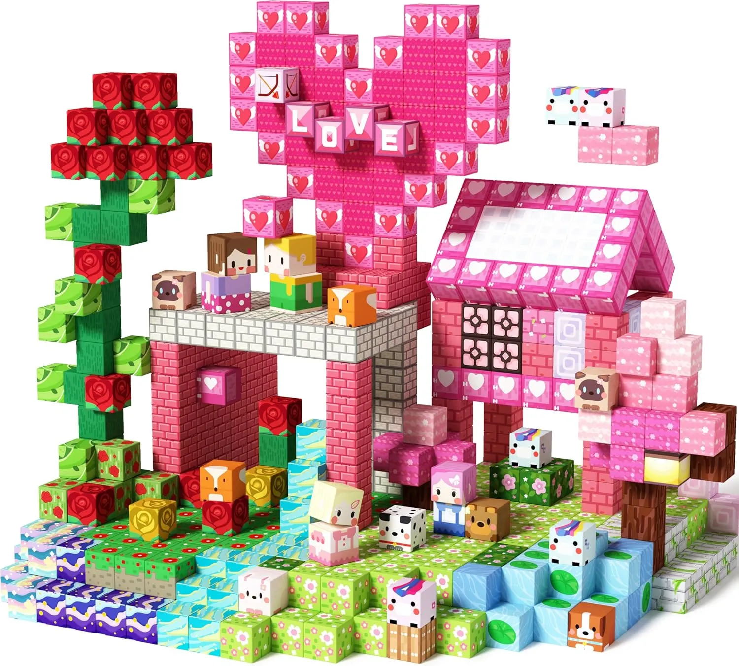 GobiDex 200PCS Magnetic Blocks Kids Building Toys for Boys Girls 3 , Game-Based Build MagWonder with Magnet Construction Toys 2 Packs