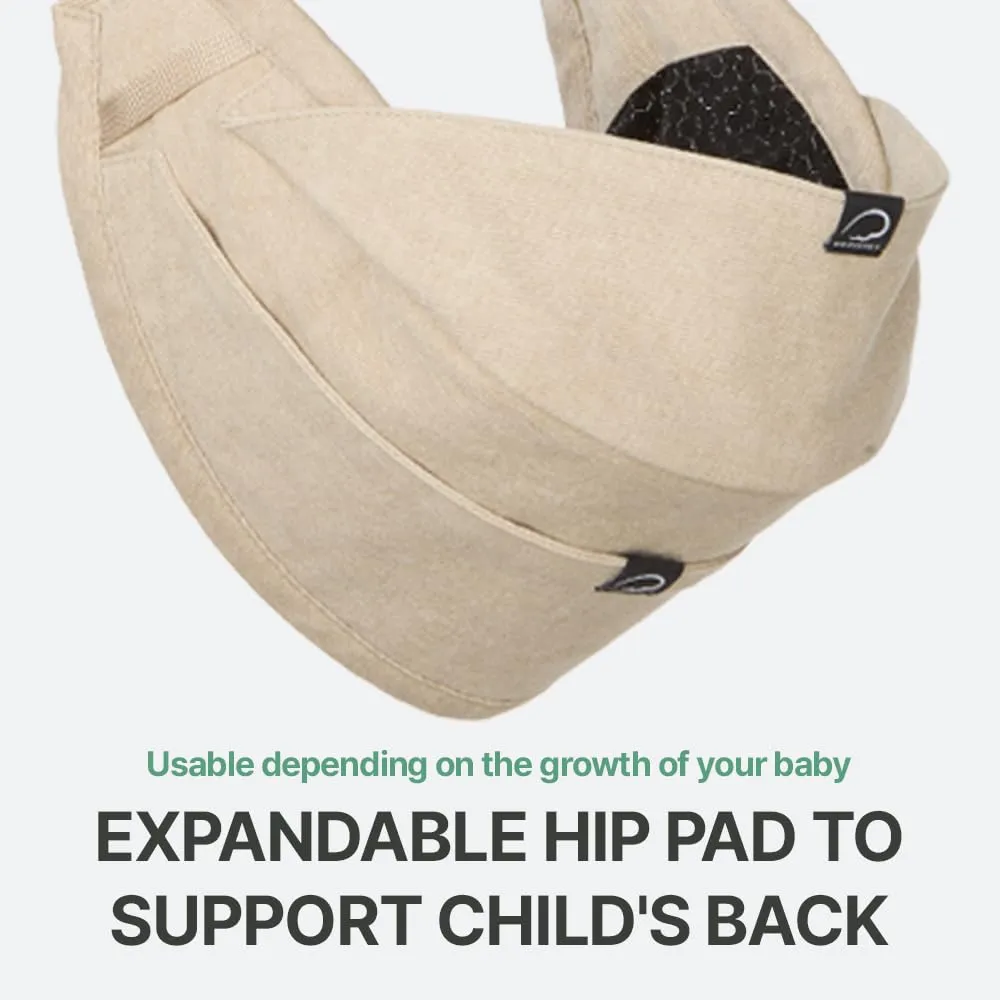 GOOSEKET 365 Toddler Carrier, 100% Cotton, Lightweight, Easy-to-USE, Portable, Suitable from 6-48 Months, Supports UP to 44LBS (Beige)
