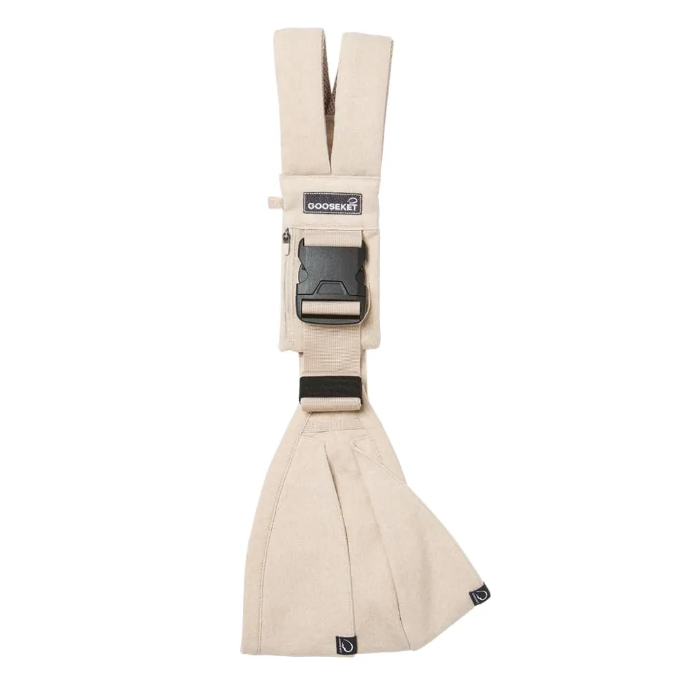 GOOSEKET 365 Toddler Carrier, 100% Cotton, Lightweight, Easy-to-USE, Portable, Suitable from 6-48 Months, Supports UP to 44LBS (Beige)