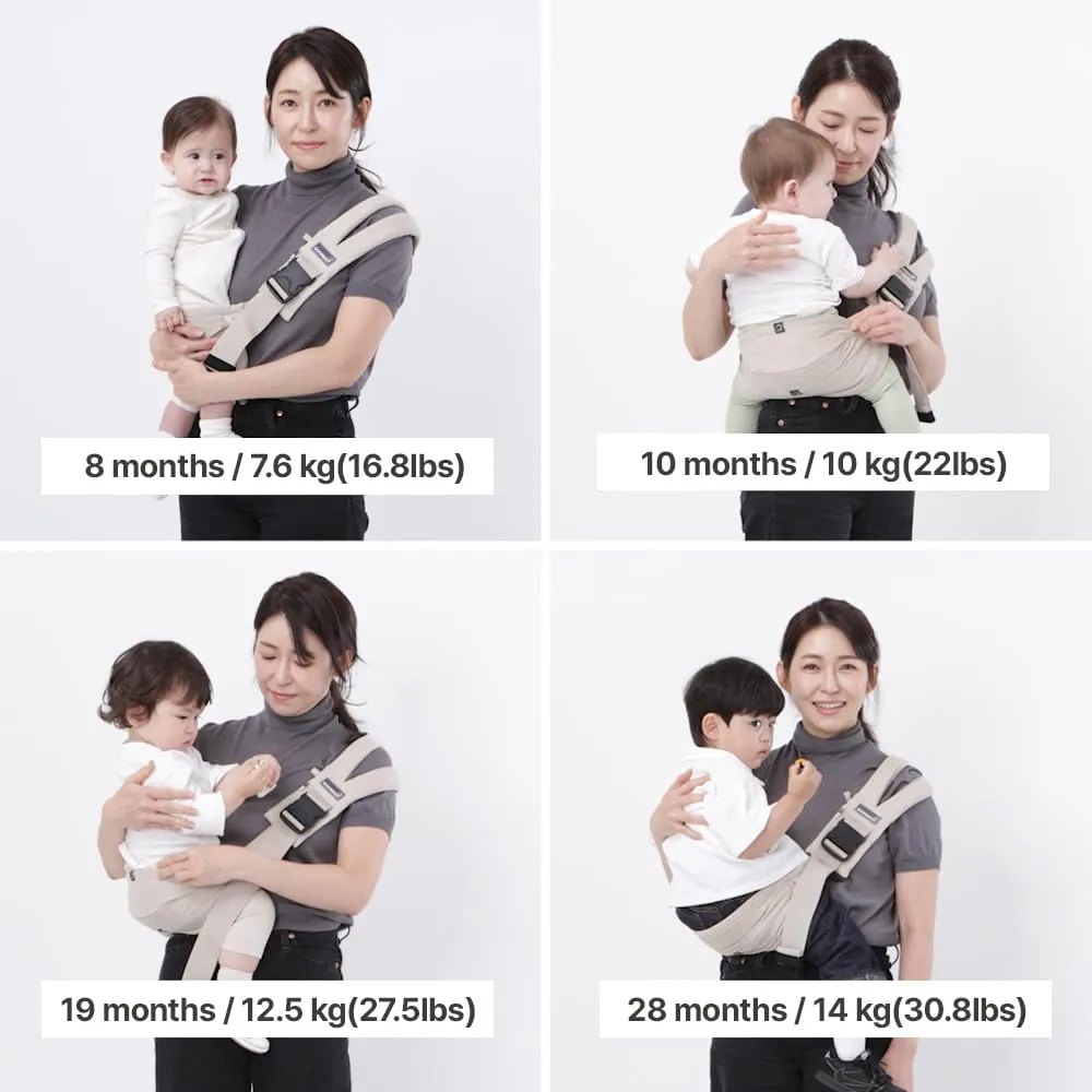 GOOSEKET 365 Toddler Carrier, 100% Cotton, Lightweight, Easy-to-USE, Portable, Suitable from 6-48 Months, Supports UP to 44LBS (Khaki)