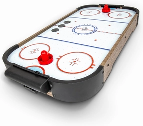 GoSports 30 Inch Table Top Air Hockey Game for Kids - Portable, Battery Operated Game Table - Oak or Black
