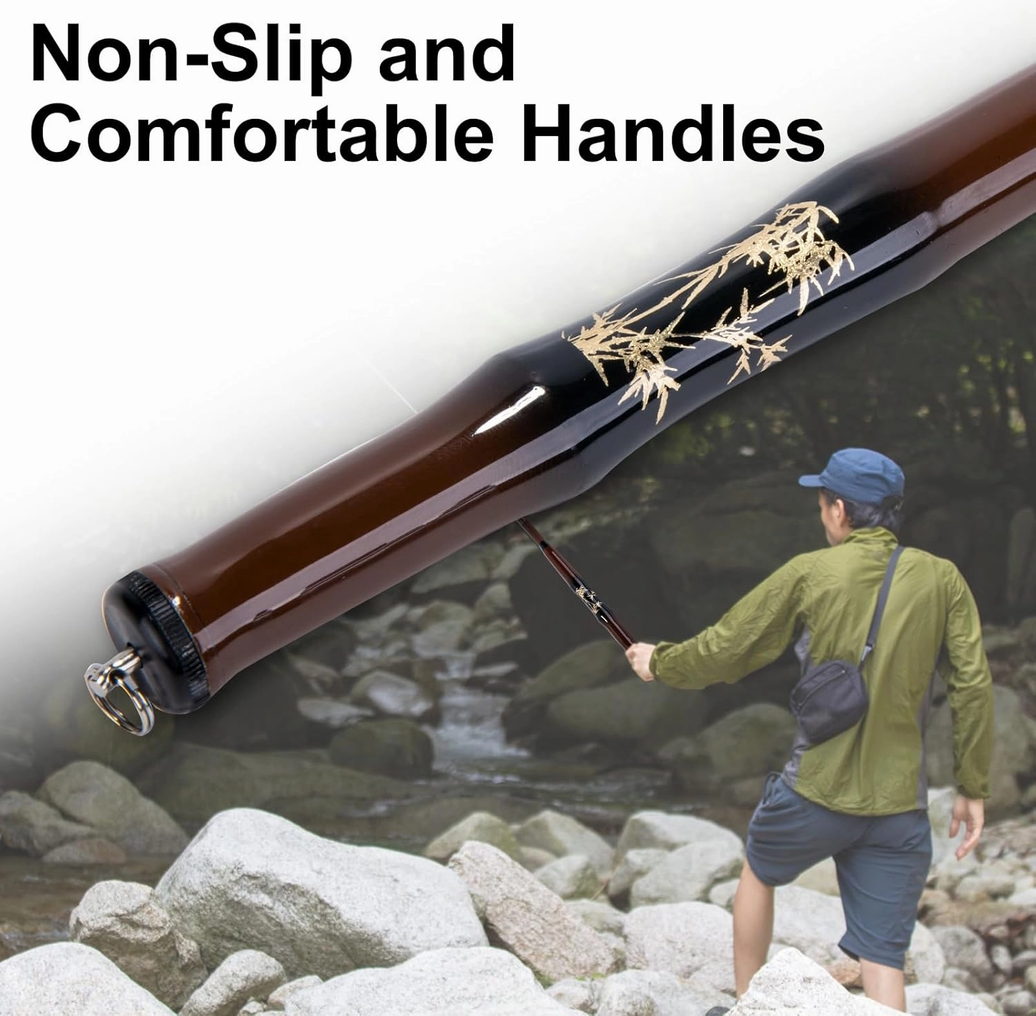 Goture 2Pcs Telescopic Pocket Mini Fishing Rods, Portable Bamboo Small Handle Fishing Rod, Ultralight High Strength Stream River Dike Lake Fishing Rods, 6/7/8/9/10/11/12/13/15/17FT, 19 Tone Dark Brown