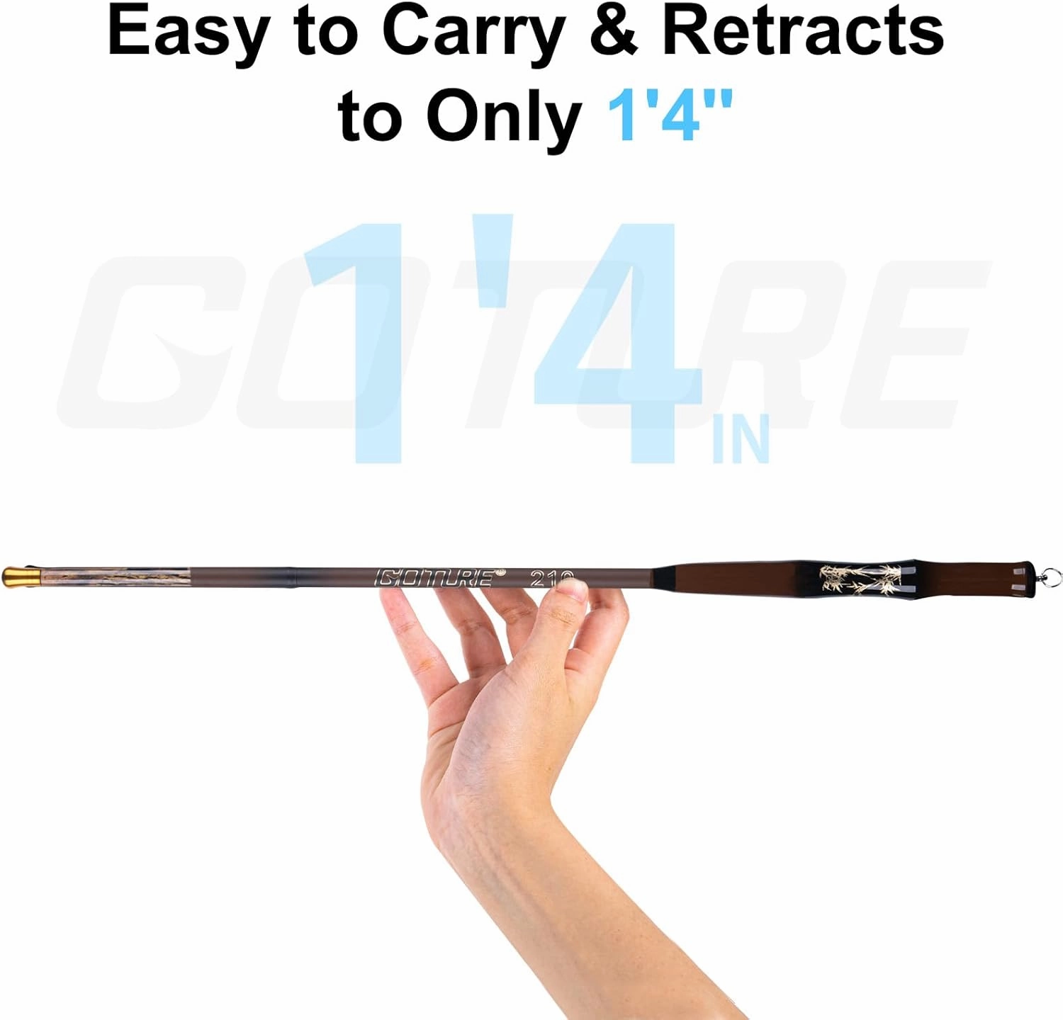 Goture 2Pcs Telescopic Pocket Mini Fishing Rods, Portable Bamboo Small Handle Fishing Rod, Ultralight High Strength Stream River Dike Lake Fishing Rods, 6/7/8/9/10/11/12/13/15/17FT, 19 Tone Dark Brown