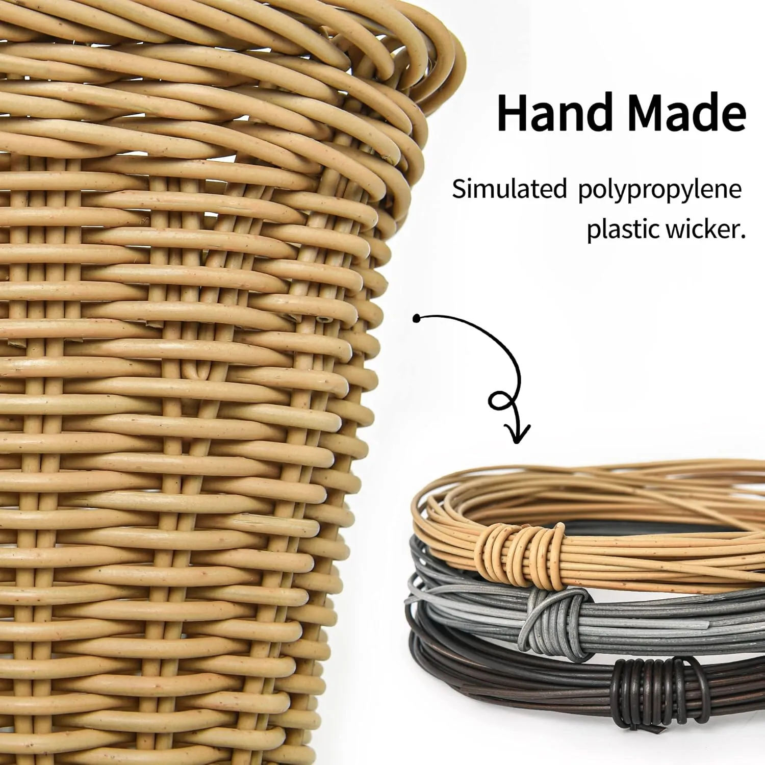 GRANNY SAYS Bike Basket, Wicker Basket for Bike, Hand-Woven Bicycle Basket, Detachable Wicker Front Handlebar Bike Basket