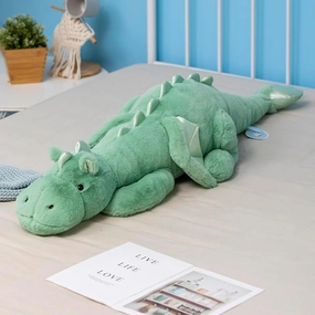 Green Dragon Stuffed Animal, 35.4Inches Small Plush Dragon Toy for Kids, Pink White Green and Blue Available.Very Cute Plushie Dragon