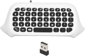 Gugxiom Mini Game Keyboard for Series X/Series S/One/One S Controller, Chatpad Keypad with 2.4G Receiver and 3.5mm Audio Jack, QWERTY Layout (White)