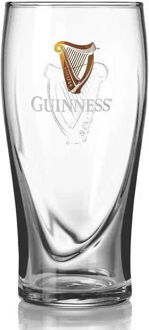 Guinness Gold Sparkle Harp Signature Pint Glasses - 16 Ounce - Set of 4