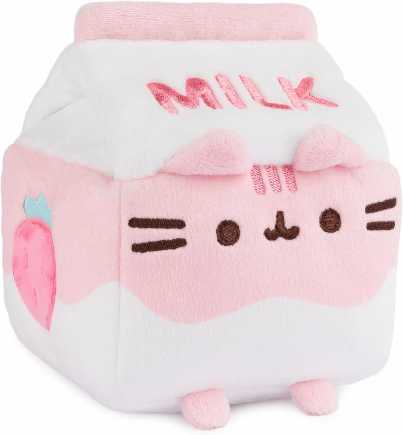 GUND Pusheen Strawberry Milk Plush Cat Stuffed Animal for Ages 8 and Up, Pink/White, 6”