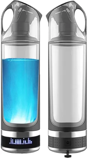 H2 Rich Hydrogen Water Bottle, Portable Hydrogen Rich Water Generator, USB Rechargeable Electrolysis Ionizer Generator Cup, with LED Indicator Light