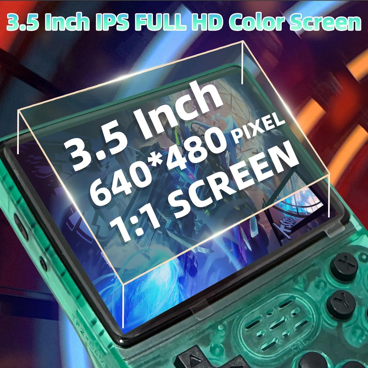 Handheld Game Console with 30000 Retro Games, 3.5 inch Mini HD IPS Screen Retro Console, 3800mAh Large Capacity, Built-in 256G Card, Support HDMI and TV Outpu