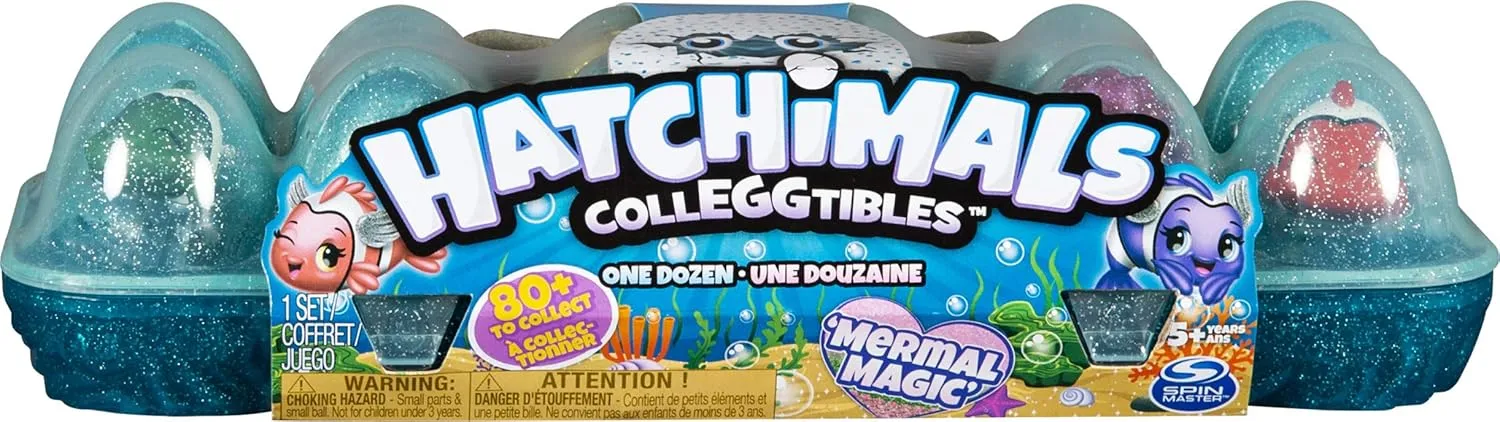 Hatchimals CollEGGtibles, Mermal Magic 12 Pack Egg Carton with Season 5, for Kids Aged 5 and Up (Styles May Vary)