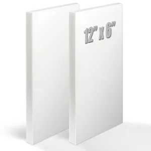HDPE Sheet 1/2 Inch Thick Plastic Sheets Size 6" X 12" HDPE Plastic Sheets High Density Polyethylene Board Flexible Solid Plastic Board for DIY Projects,Machining and Marine Starboard- 2 Sheet