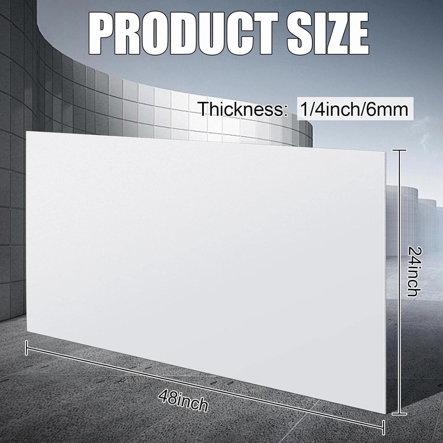 HDPE Sheet 1/4" Thick 24 x 48 Inch, HDPE Plastic Sheet High Density Polyethylene Board Flexible Solid Plastic Block for DIY Projects Crafts Machining Home(White)
