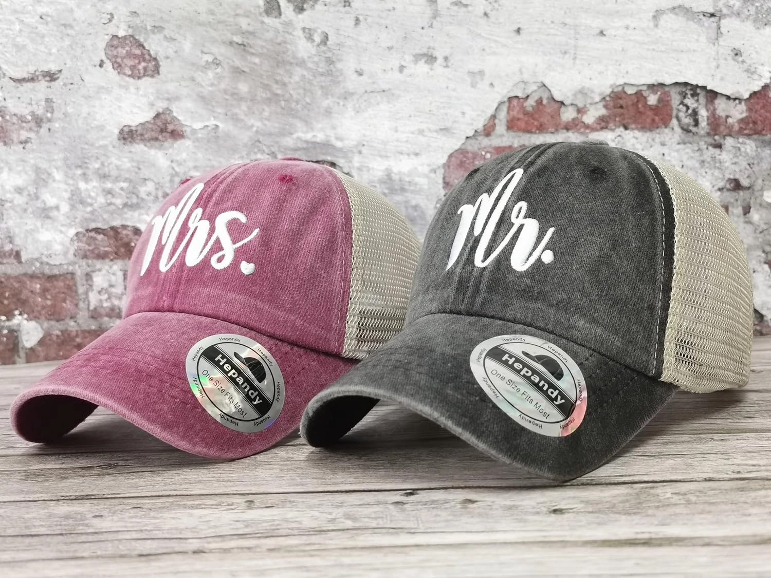 Hepandy Mr Mrs Mom Dad Captain First Mate Mama and Mini Baseball Hats
