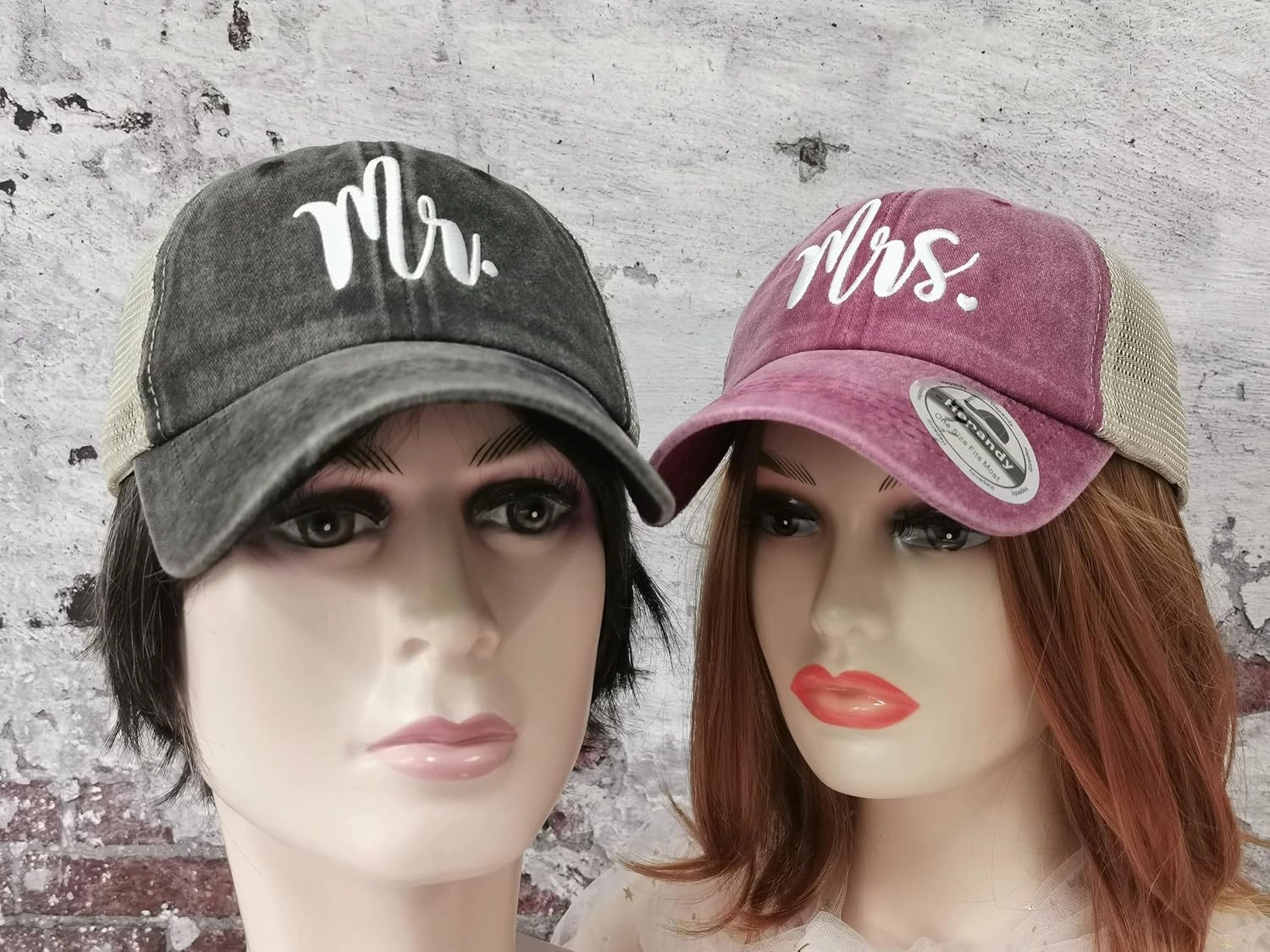 Hepandy Mr Mrs Mom Dad Captain First Mate Mama and Mini Baseball Hats