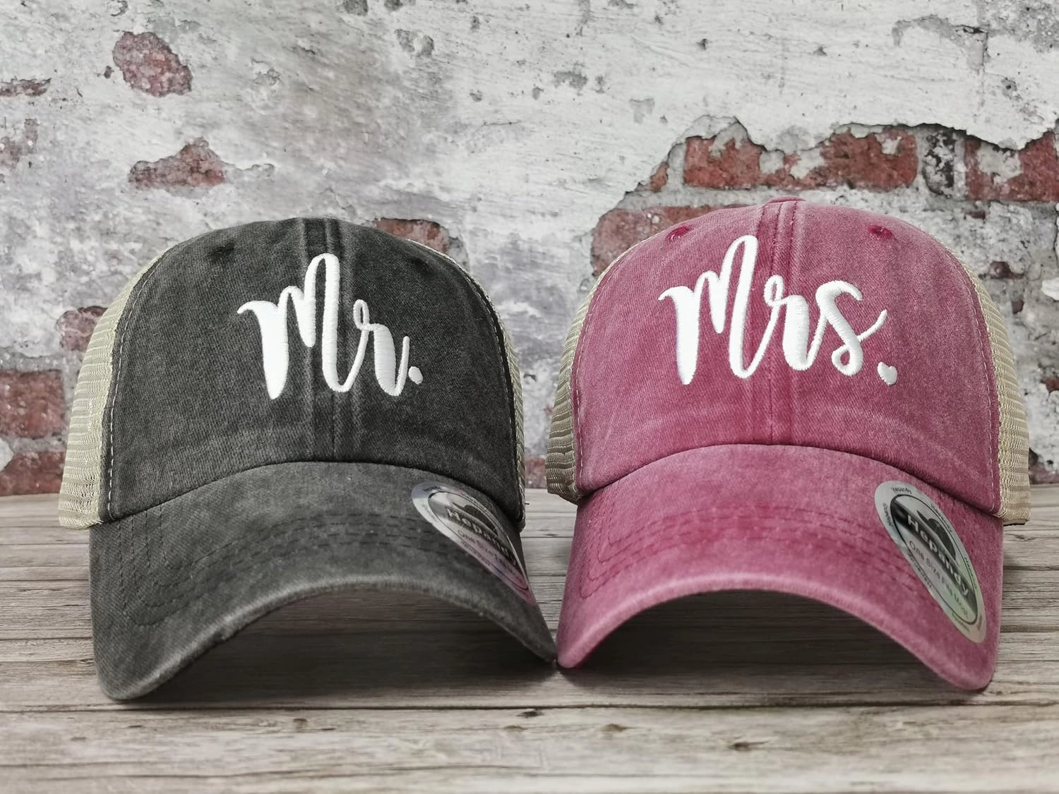 Hepandy Mr Mrs Mom Dad Captain First Mate Mama and Mini Baseball Hats