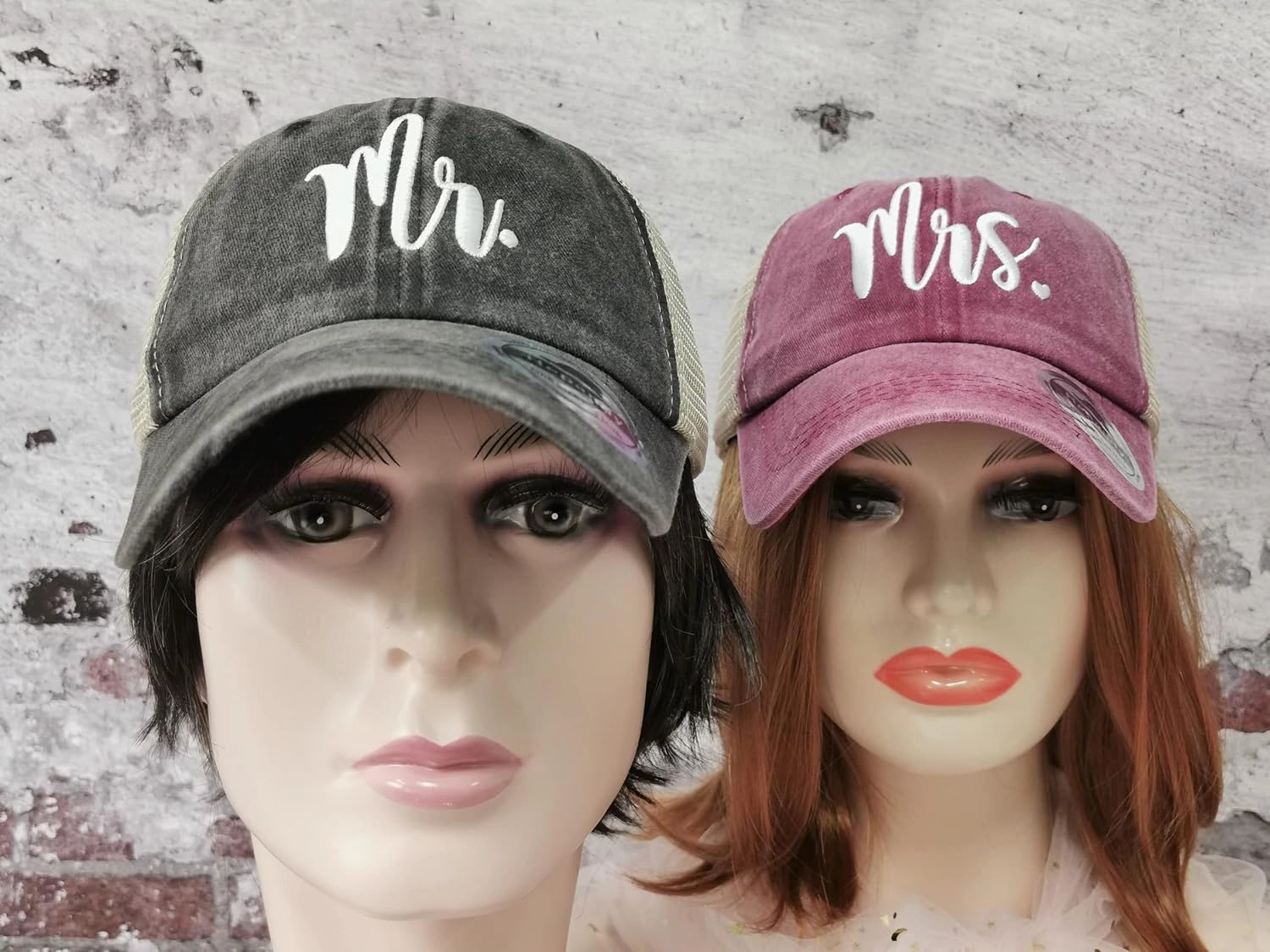 Hepandy Mr Mrs Mom Dad Captain First Mate Mama and Mini Baseball Hats