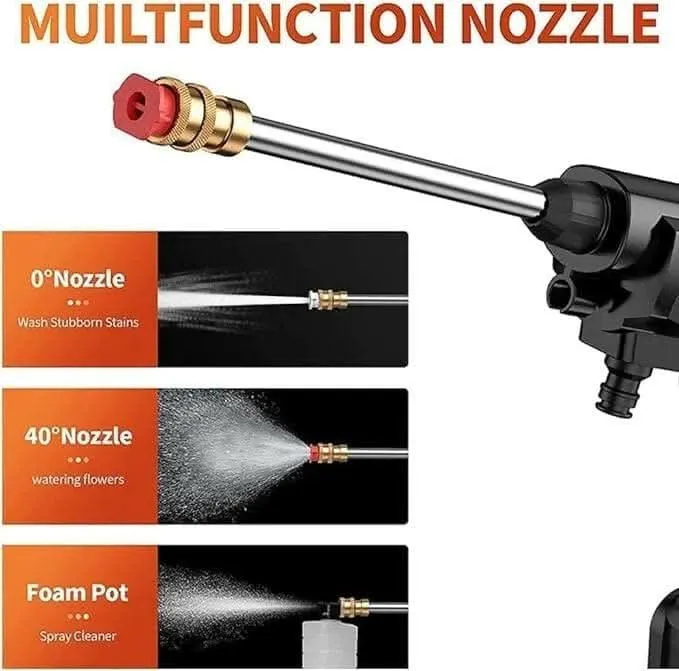 High Pressure Car Washer Spray Gun with 48V Rechargeable Battery