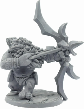 Hill Troll Miniature Figure, 100% Urethane Resin - 98mm Tall - (for 28mm Scale Table Top War Games) - Made in USA
