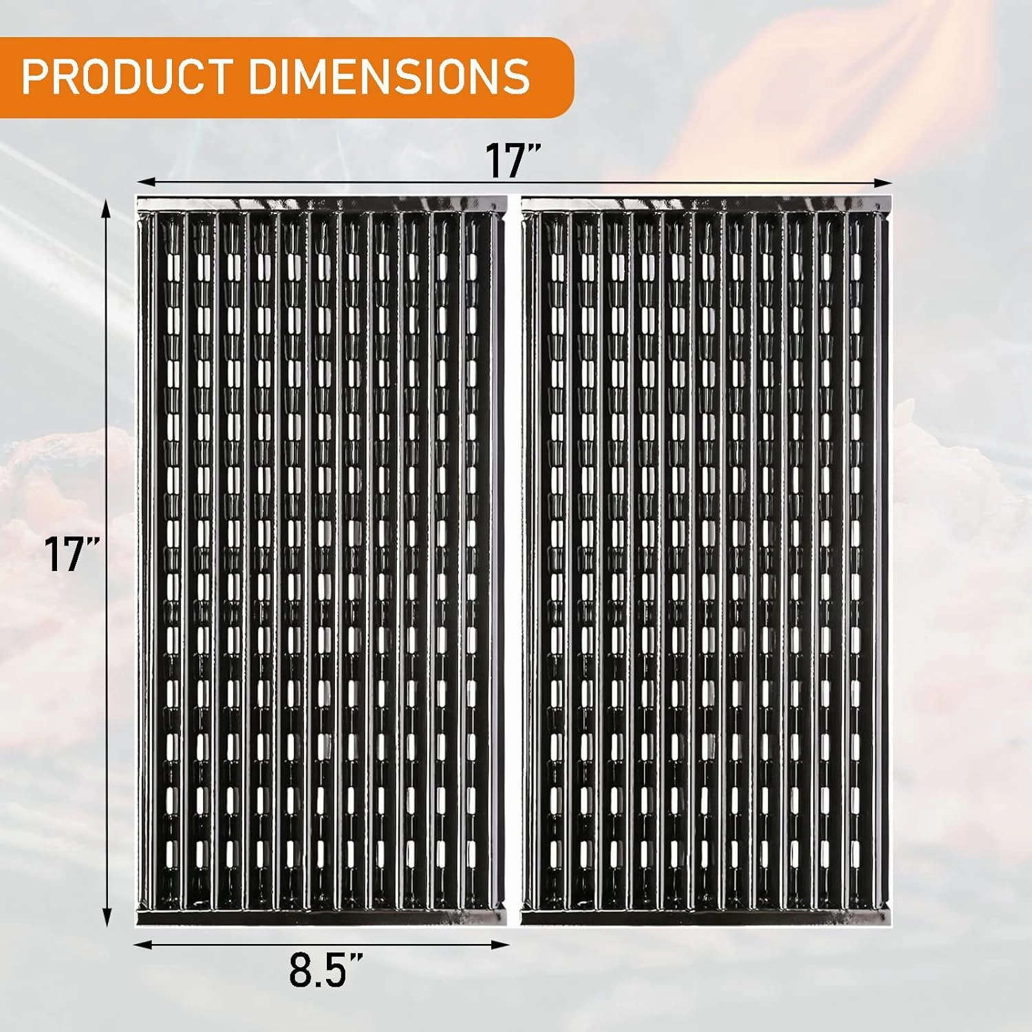Hisencn Grill Grates for Charbroil Performance Tru-Infrared 2 Burner Gas Grill 463633316, 463672016 463672216, 463672416, 17 Inch Stamped Porcelain Steel Replacement Emitter Plates