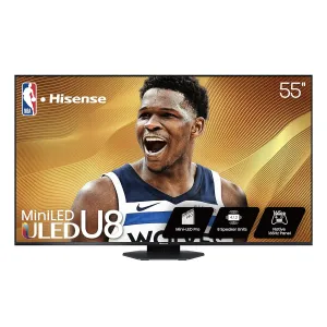 Hisense 55" Class U8 Series Mini-LED ULED 4K UHD Google Smart TV (55U8QG, 2025 Model) - QLED, Native 165Hz, Game Mode Ultra VRR 288, Dolby Vision IQ · Atmos, Full Array Local Dimming, 4.1.2 Ch