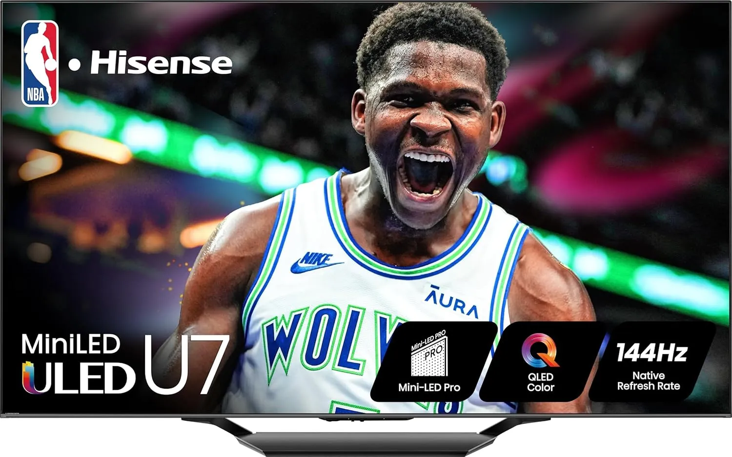 Hisense 75-Inch Class U7 Series Mini-LED ULED 4K UHD Google Smart TV (75U7N, 2024 Model) - QLED, Dolby Vision IQ, Dolby Atmos, Full Array Local Dimming, 144Hz Game Mode Pro, VRR, Alexa Compatibility