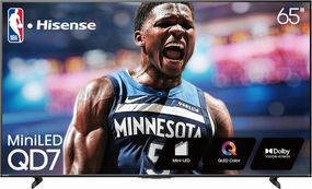 Hisense 65" Class QD7 Series Mini-LED 4K UHD Smart Fire TV (65QD7QF, 2025 Model) - QLED, HDR10 , Dolby Vision, Dolby Atmos, Game Mode Plus, ALLM, Alexa Built in with Voice Remote, Streaming TV, Black