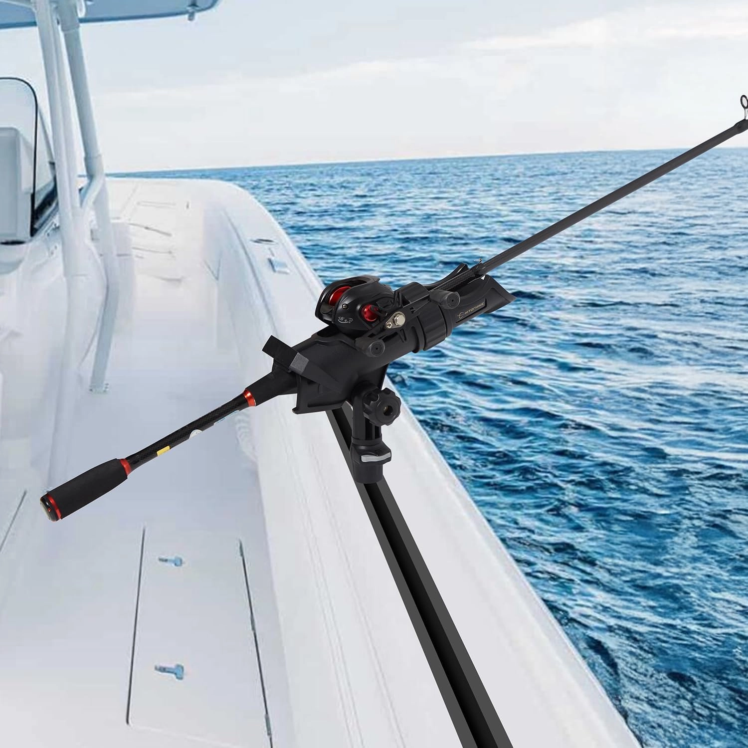 HITORHIKE Fishing Rod Holder Universal Fit Kit Allows for 360-degree Adjustment Kayak Fishing Boat Powerlock Rod Holder