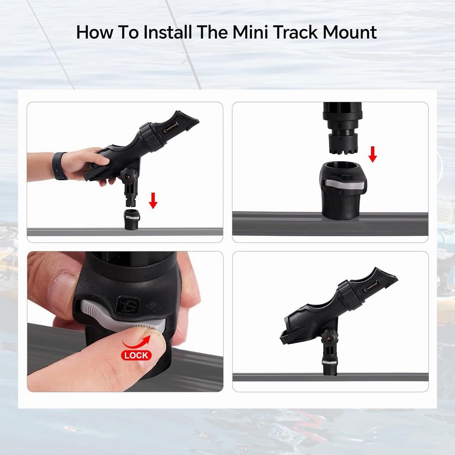 HITORHIKE Fishing Rod Holder Universal Fit Kit Allows for 360-degree Adjustment Kayak Fishing Boat Powerlock Rod Holder