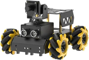 Hiwonder Raspberry Pi 5 AI Vision Robot Car Kit Mecanum Wheels Robot, 2DOF HD Camera Python Progamming Open Source DIY Robot Kit for Teens（Without Raspberry Pi 5 Board）