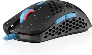 HK Gaming Mira S Ultra Lightweight RGB Gaming Mouse | Honeycomb Shell | 61 Grams | max 12000 cpi | USB Wired | 6 programmable Buttons | On-Board Memory | Anti Slip Grips | Mira-S Blue Phantom