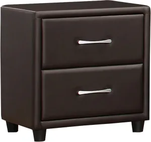 Homelegance 2220DBR-4 Lorenzi Synthetic Leather Upholstered 2-Drawer Nightstand, One Size, Brown