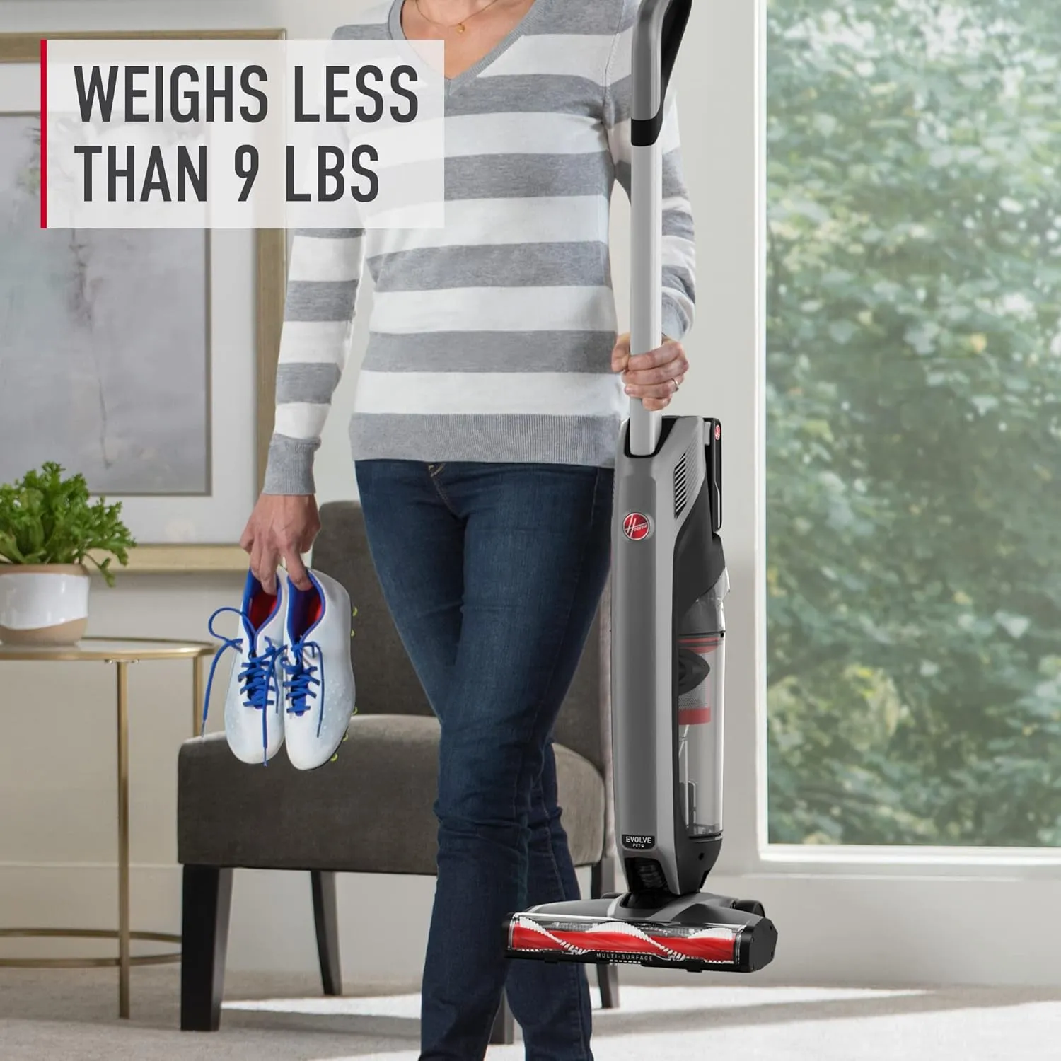 Hoover ONEPWR Evolve Pet Cordless Vacuum Cleaner, Lightweight Stick Vac, Small Upright Vacuum Cleaner, Ideal for Pet Hair, Large Dirt Cup Capacity, Cordless Vacuum Cleaners for Home Use