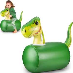 Hop into Excitement with Our Fun and Durable Green Dinosaur Inflatable Hopping Animal Bouncer - The Perfect Playmate for Active Kids, Supporting up to 250 lbs Hoppers
