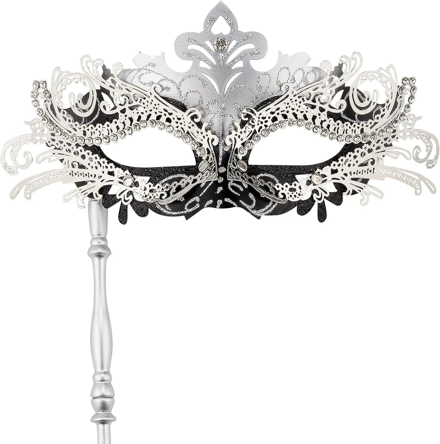 Hoshin Masquerade Mask with Stick, Mardi Gras Deecorations Venetian Masks for Womens
