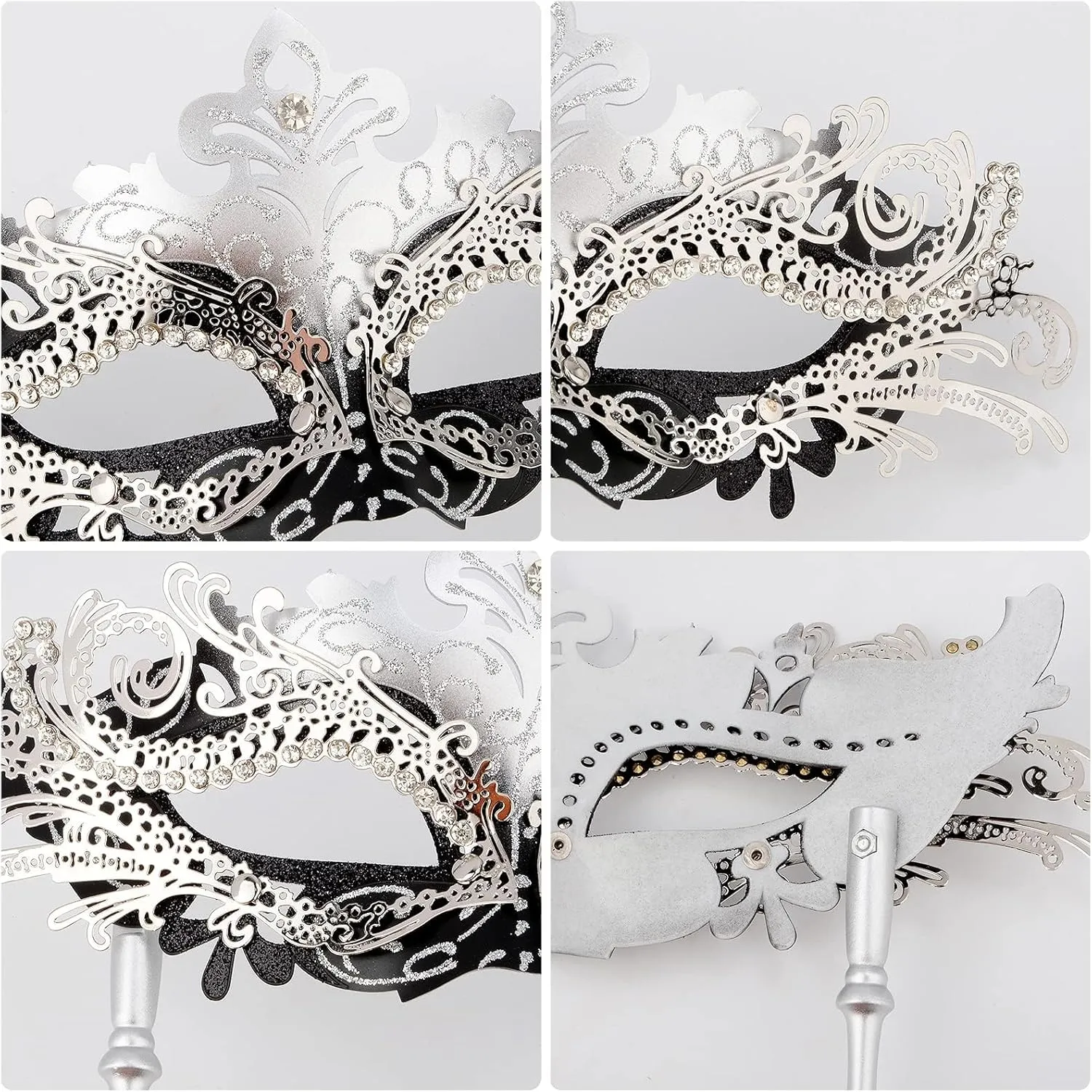 Hoshin Masquerade Mask with Stick, Mardi Gras Deecorations Venetian Masks for Womens