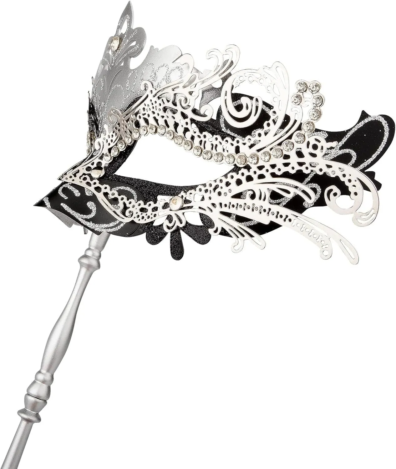 Hoshin Masquerade Mask with Stick, Mardi Gras Deecorations Venetian Masks for Womens