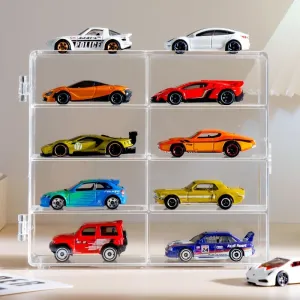 Hot 1/64 Scale Wheels Matchbox Toy Car Display Case Holds 32 Toy Cars Storage Organizer，Dustproof，Clear Toy Car Display Box 6.5 X 7.5 X 1.6 inches 4pcs