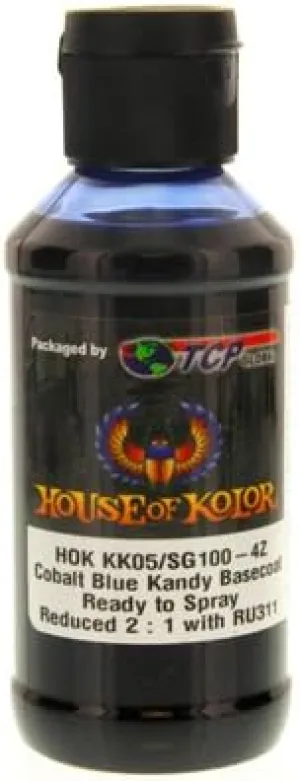 House of Kolor Cobalt Blue Candy Basecoat Pre-Blended R-T-S 4-Oz Bottle