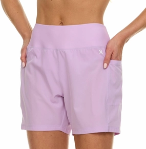 Hurley 5"/7" High Waisted Swim Shorts Women, Board Shorts with Pockets & Inner Liner, Quick Dry Swim Trunk, UPF 50 
