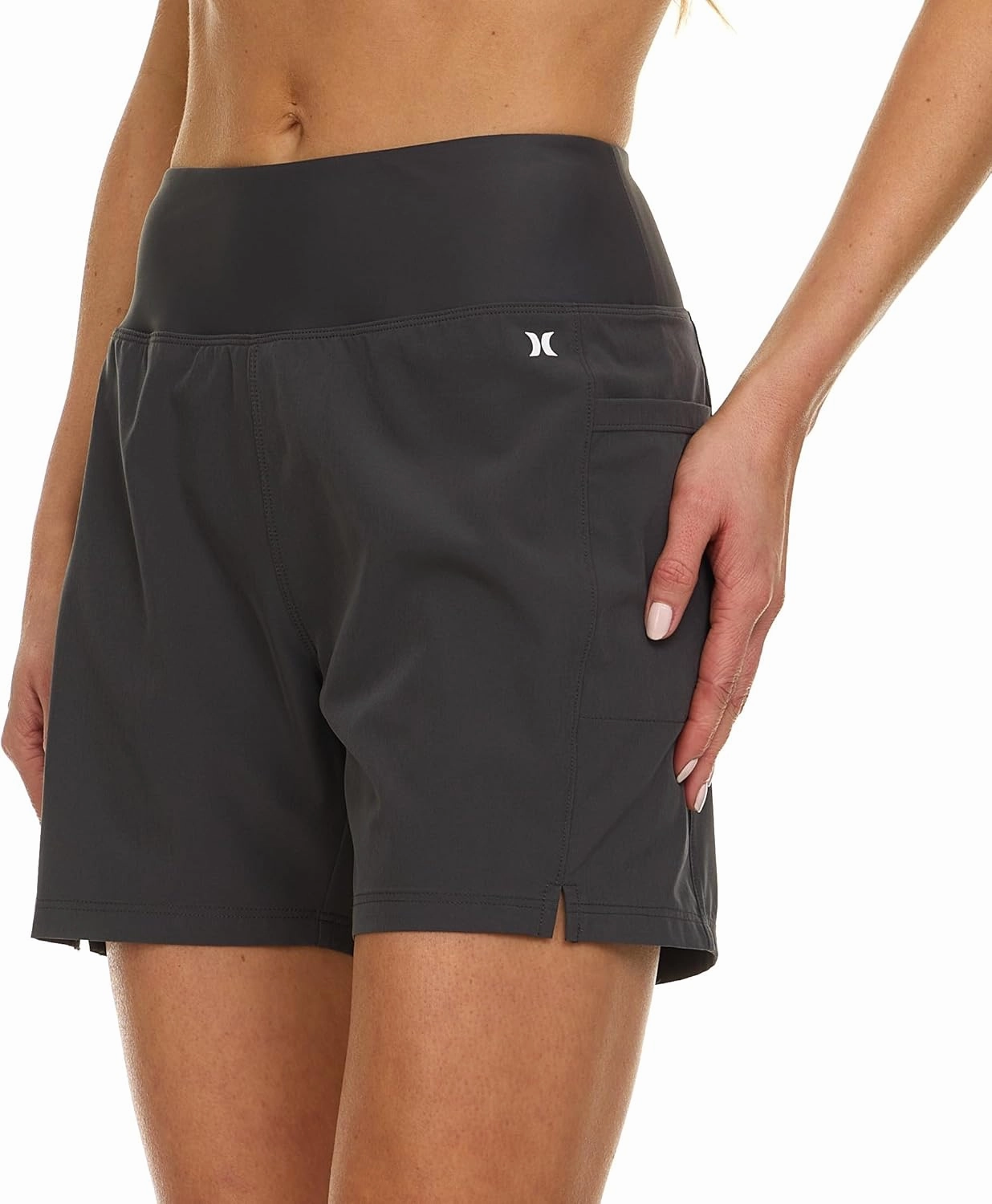 Hurley 5"/7" High Waisted Swim Shorts Women, Board Shorts with Pockets & Inner Liner, Quick Dry Swim Trunk, UPF 50 