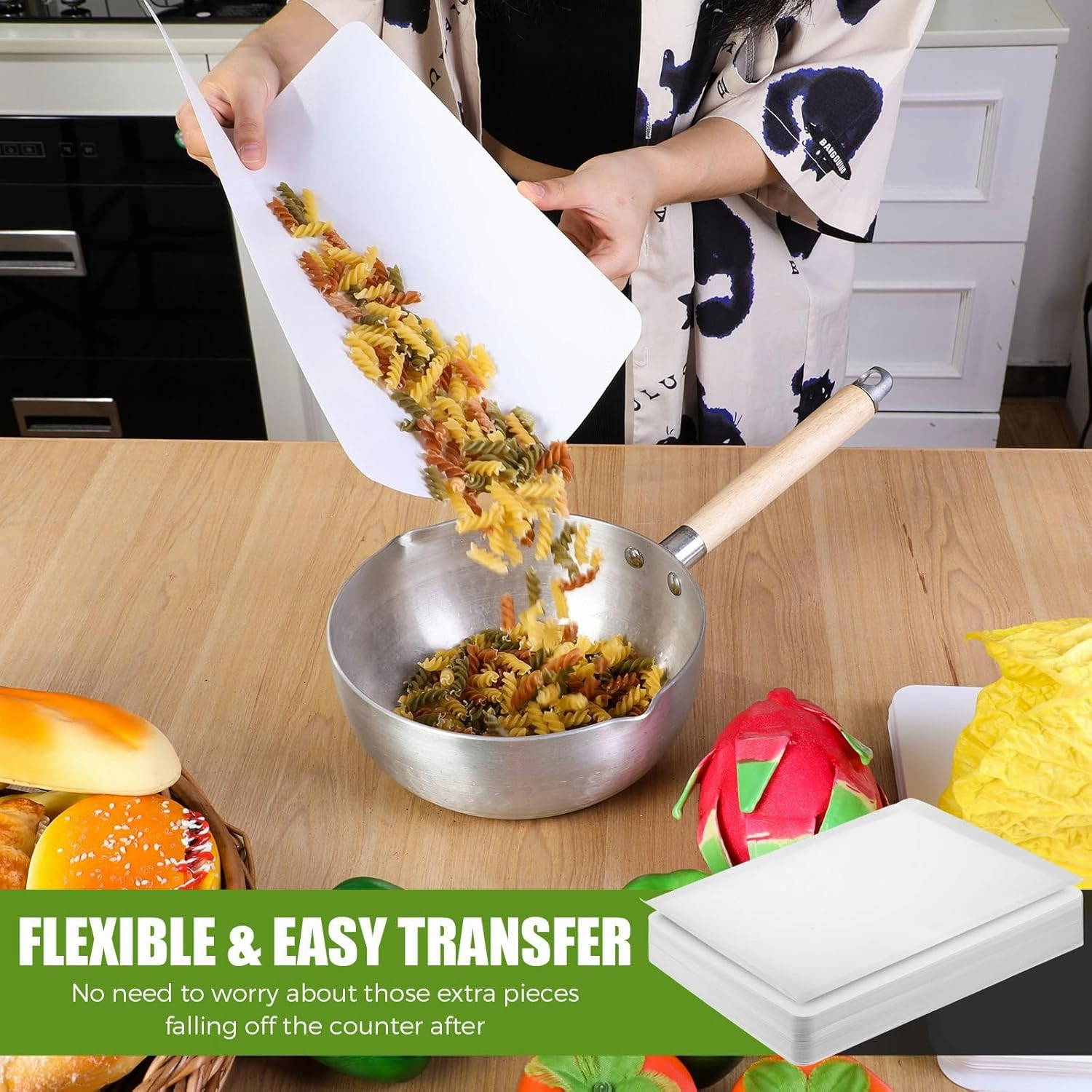 Hushee 120 Count Disposable Cutting Board Sheets 17 x 12 Inch Flexible Plastic Sheet Cutting Mat Large Chopping Boards for Kitchen Cooking Traveling Camping Tailgating BBQ