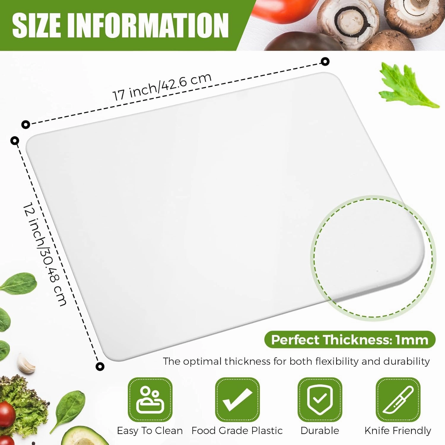 Hushee 120 Count Disposable Cutting Board Sheets 17 x 12 Inch Flexible Plastic Sheet Cutting Mat Large Chopping Boards for Kitchen Cooking Traveling Camping Tailgating BBQ