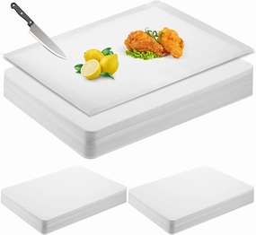 Hushee 120 Count Disposable Cutting Board Sheets 17 x 12 Inch Flexible Plastic Sheet Cutting Mat Large Chopping Boards for Kitchen Cooking Traveling Camping Tailgating BBQ